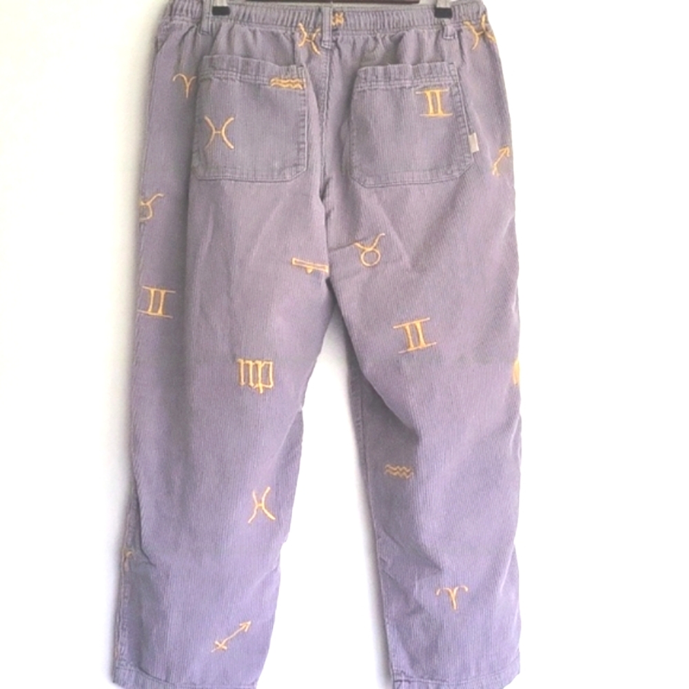 Urban Outfitters Zodiac Corduroy Pants Lavender Gold Astrology Unisex Size L - Picture 5 of 13
